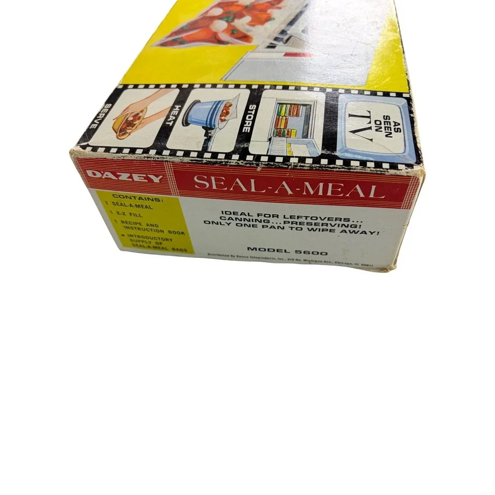 Vintage Dazey Seal A Meal Food Sealer Original Box Instructions 1970s WORKS